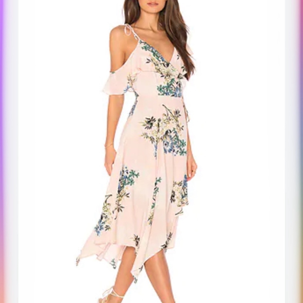 Astr High Low Floral Dress in Pink and Blue
